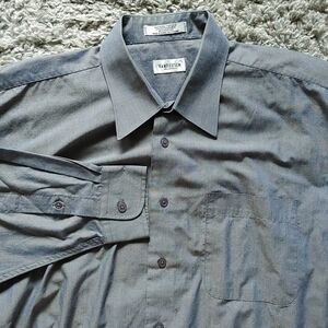 VanHeusen | Mens grey/blue color shift button up dress shirt